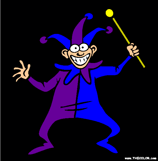 Jester and Baton Coloring Page