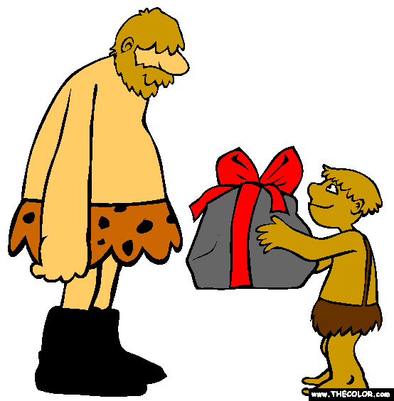 Caveman Dad Coloring Page
