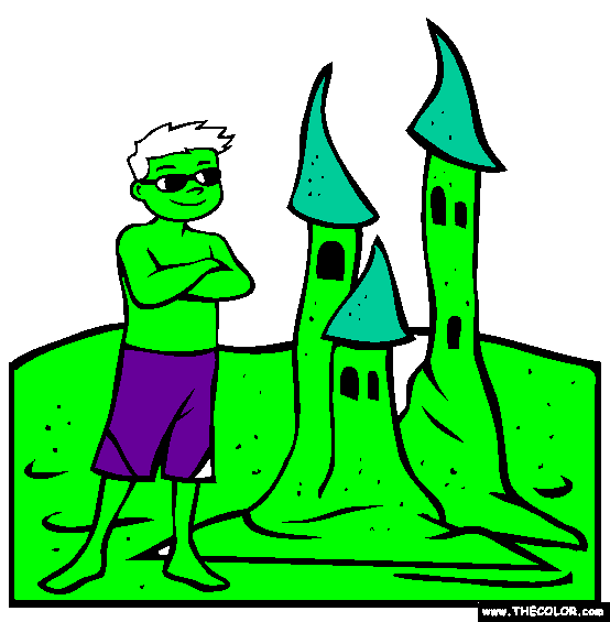 Sand Castle Coloring Page