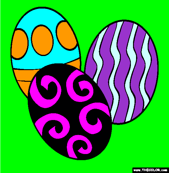 Painted Easter Eggs Coloring Page
