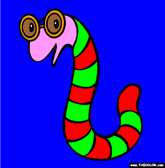 Worm Coloring Page