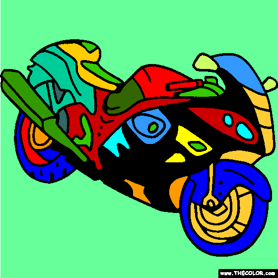 Suzuki Hayabusa Sportbike Online Coloring Page