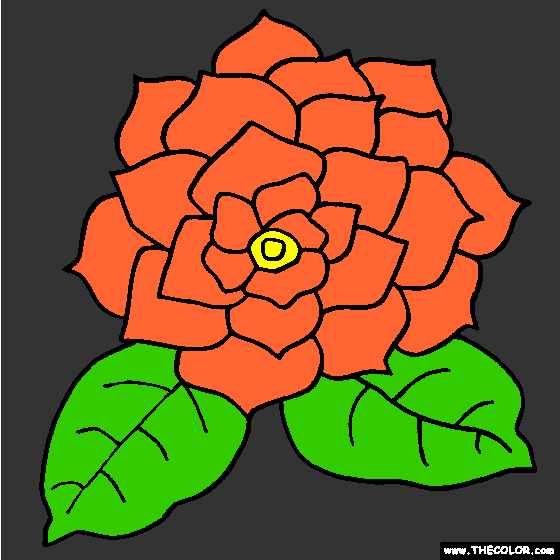 Gardenia Flower Online Coloring Page