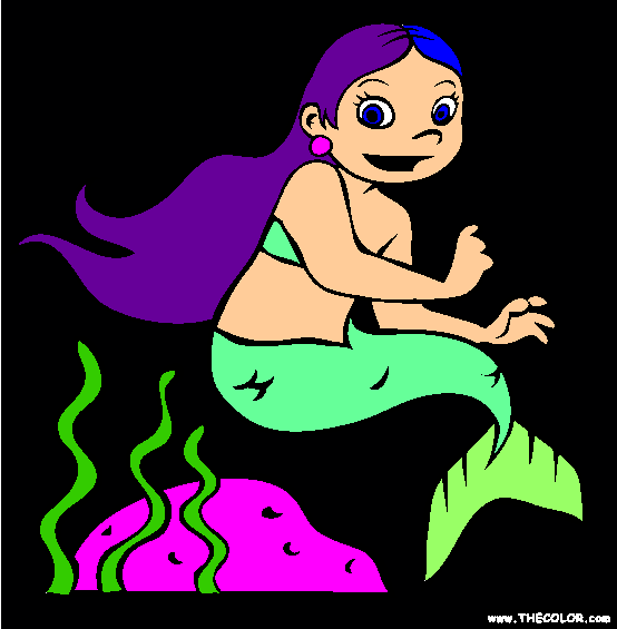 Little Mermaid Girl Coloring Page