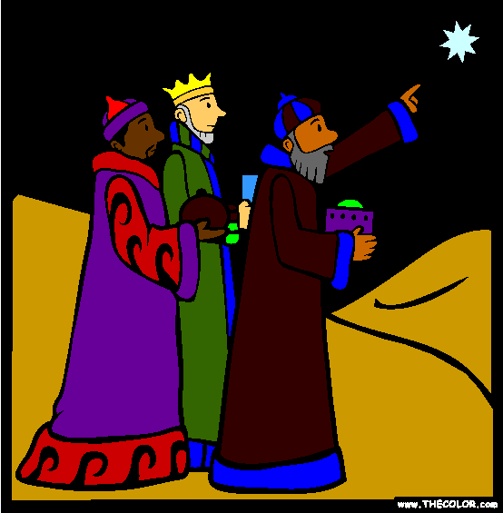 Three Wise Men Coloring Page