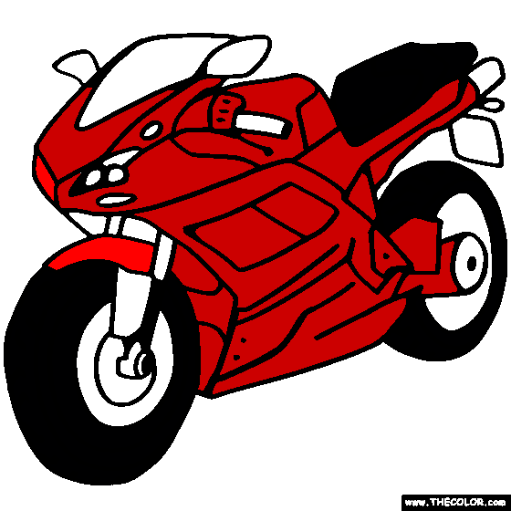 Ducati Sportbike Motorcycle Online Coloring Page