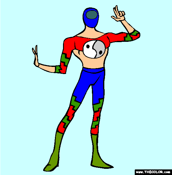 Ying Yang Man Coloring Page