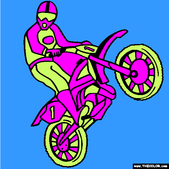 Motorcross Bike Online Coloring Page 
