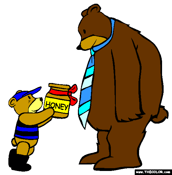 Bear Dad Coloring Page