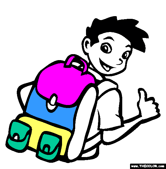 Backpack Coloring Page