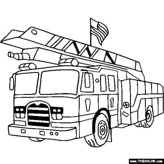fire truck clipart black and white - photo #23