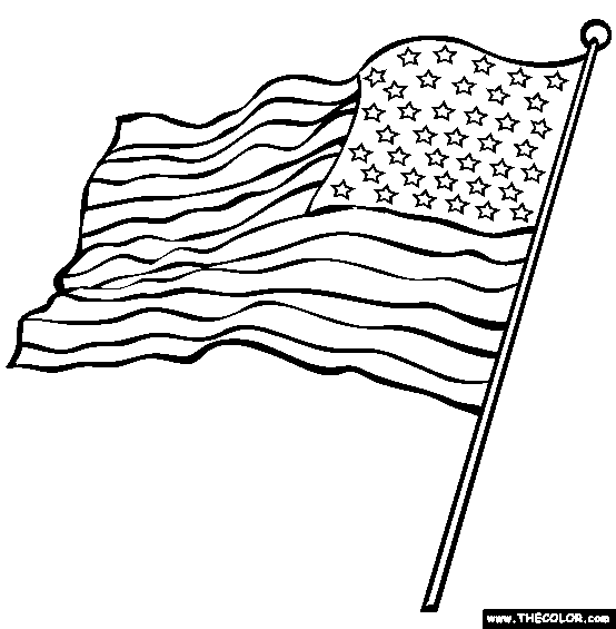 American Flag Color Page