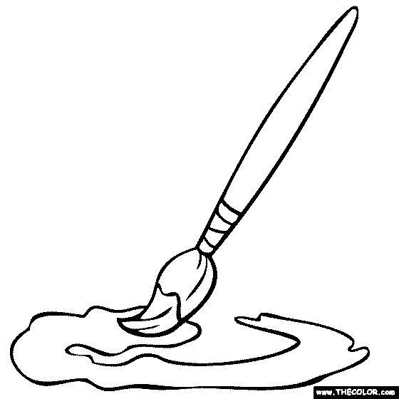 paint brush clip art black and white - photo #45