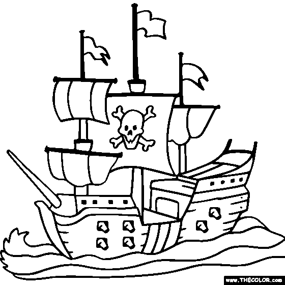 Boat, Ship, Speedboat, Sailboat, Battleship, Submarine Online Coloring