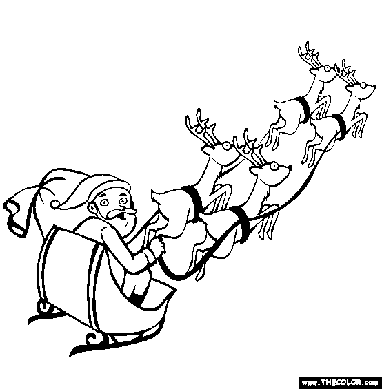 Fun 4 The Children: Santa Claus with Sleigh Coloring Pages