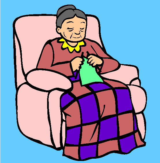 Reclining Grandma Coloring Page