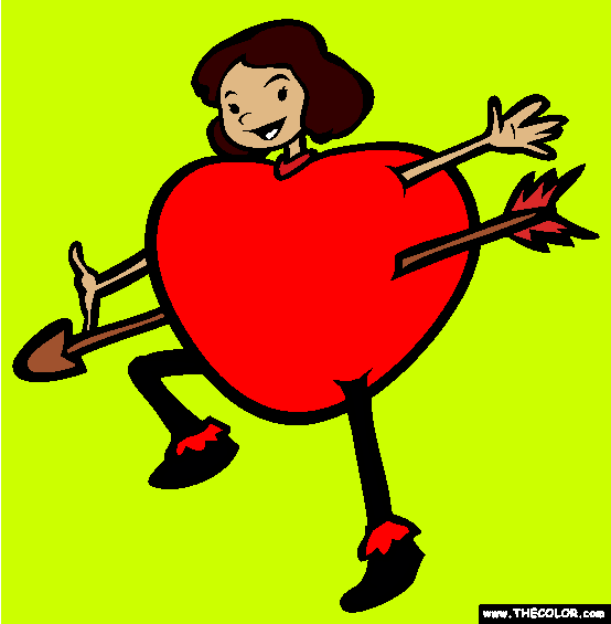 Halloween Heart Costume Online Coloring Page