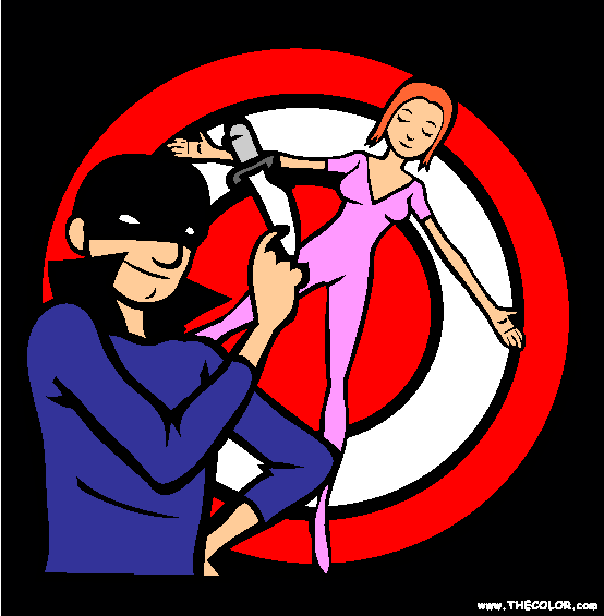Knife Throwing Coloring Page