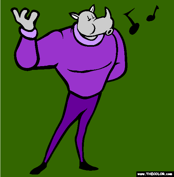 Hippo Professional Whistler Online Coloring Page