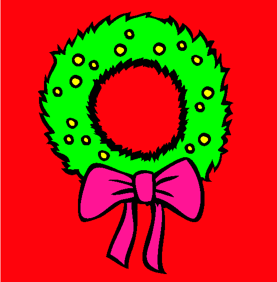Christmas Wreath Online Coloring Page