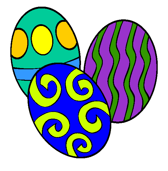 Painted Easter Eggs Coloring Page
