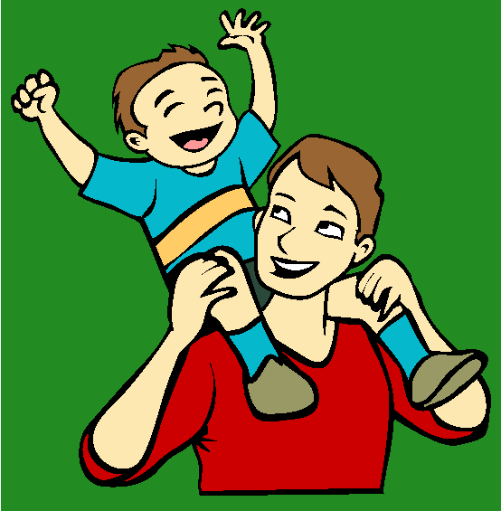 Child Piggyback Coloring Page