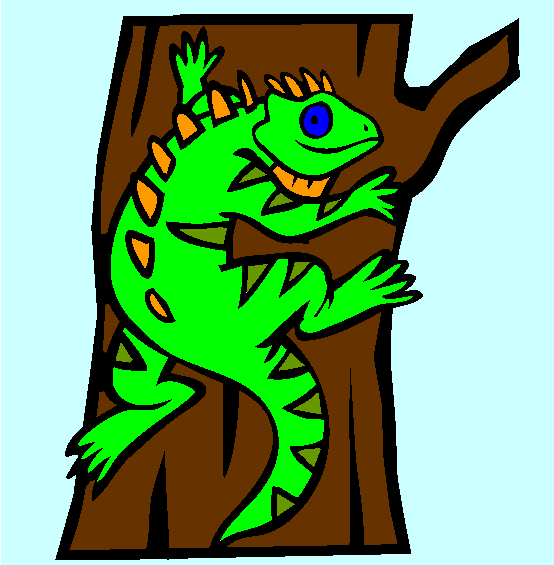 Pet Iguana Coloring Page