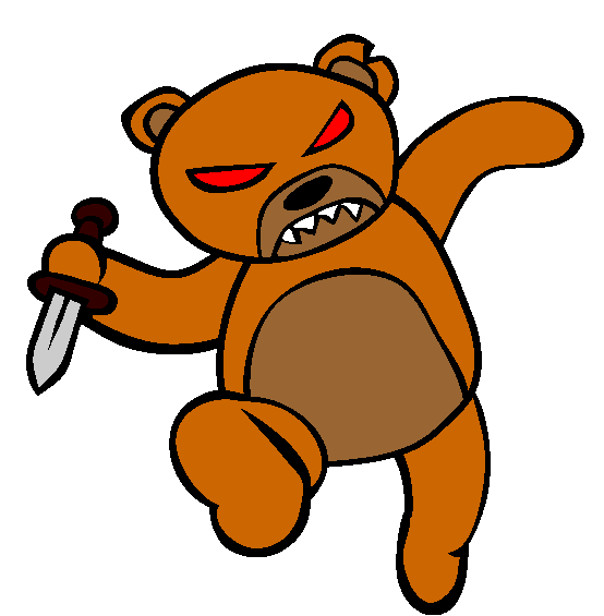 Halloween Scary Evil Bear Online Coloring Page