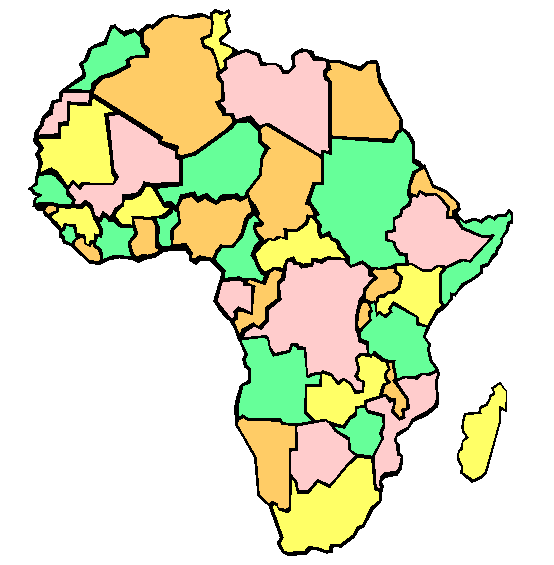 Africa African Continent Coloring Page