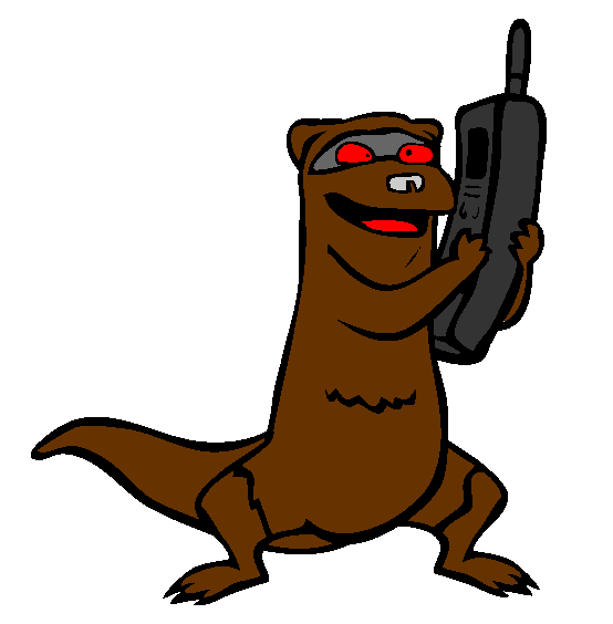 Ferret On The Phone Coloring Page