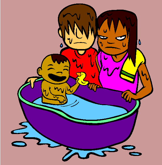 Bath Time Coloring Page