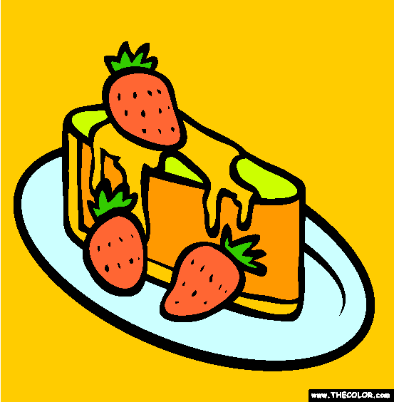 Strawberry Cheesecake Coloring Page