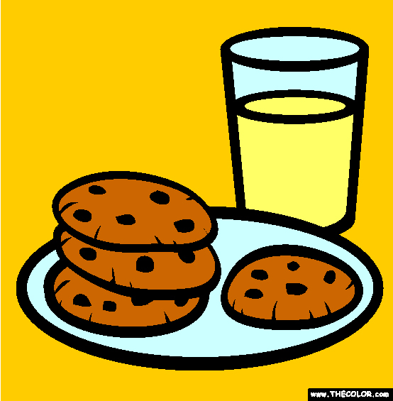 Milk and Cookies Coloring Page