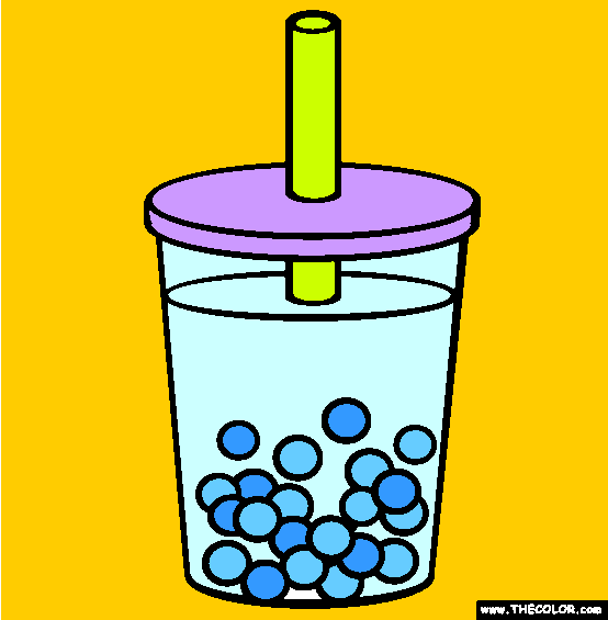 Bubble Tea Coloring Page