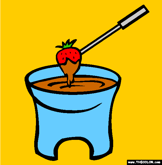 Chocolate Fondue Coloring Page