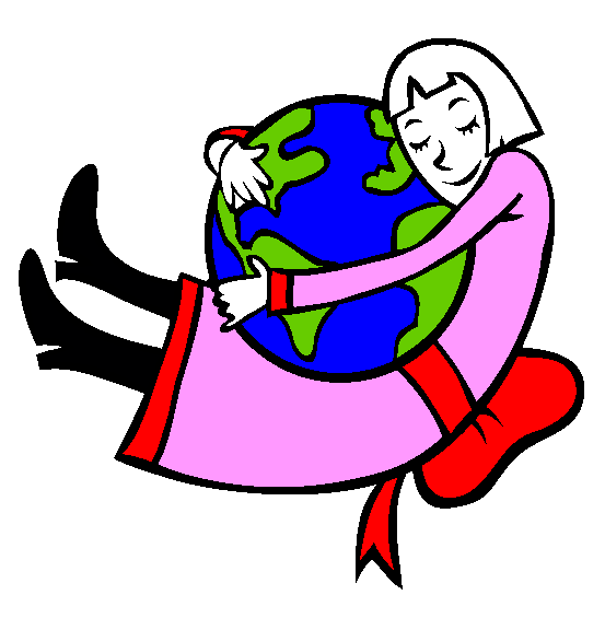 Hugging The Earth Coloring Page