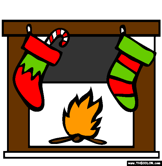 Christmas Stockings Online Coloring Page