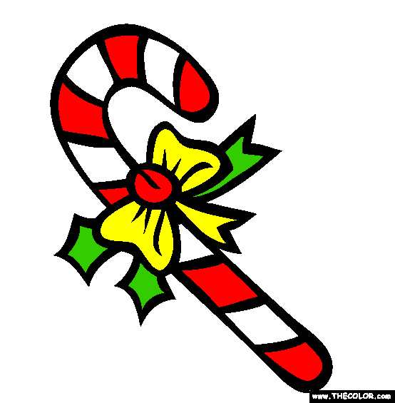 Candy Cane Coloring Page