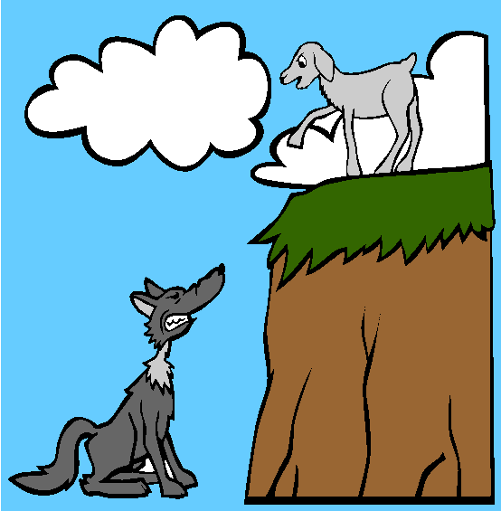 The Wolf And The Kid Coloring Page
