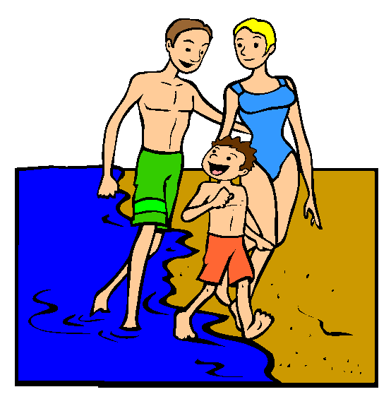 Walking on Beach Coloring Page