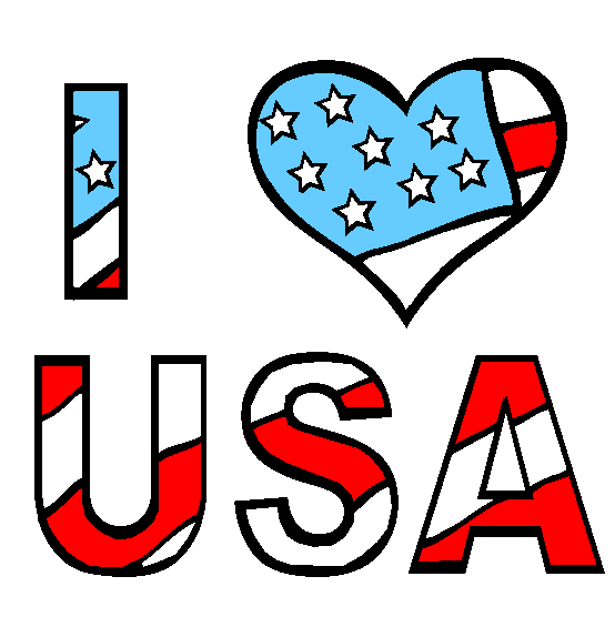 I Love USA Coloring Page