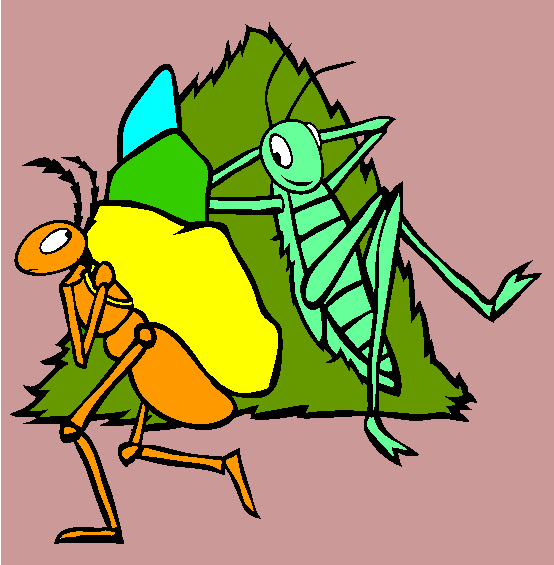Ant And Grasshopper Coloring Page