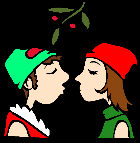 Kissing under the Mistletoe Christmas Coloring