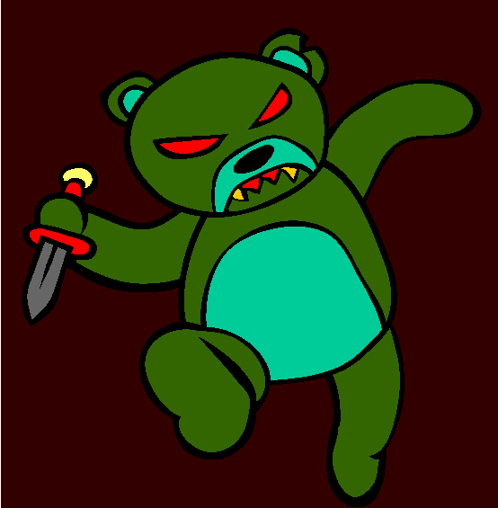 Halloween Scary Evil Bear Online Coloring Page