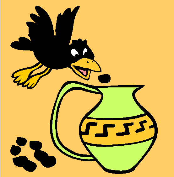 The Crow And The Pitcher Coloring Page
