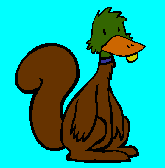 Duck Squirrel Coloring Page