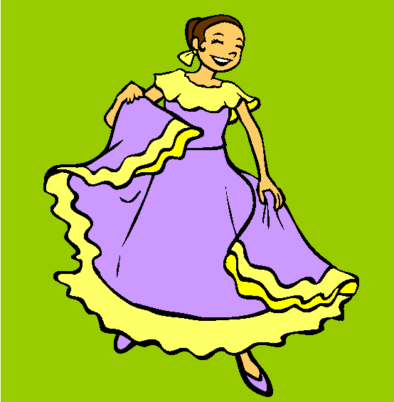 Spanish Dancing Mexican Dance Online Coloring Page