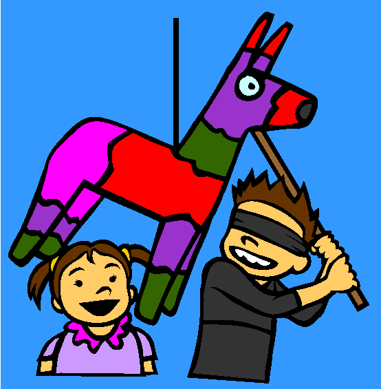 Hitting a Pinata Coloring Page