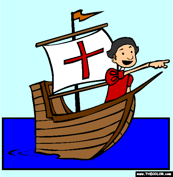 On Board the Santa Maria Coloring Page