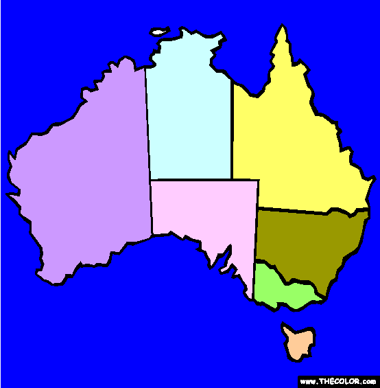 Australia Coloring Page